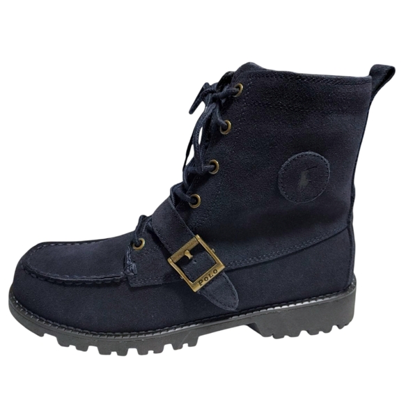 Polo Ralph Lauren Other - Polo Ralph Lauren Navy Blue Suede Leather Lace Up Combat Boots Mens Size 7